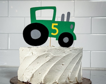 Grüner Traktor Personalisierte Alter Geburtstag Cake Topper