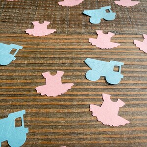 Trucks or Tutus Gender Reveal Party Confetti. Blue and Pink Confetti. 100 count.