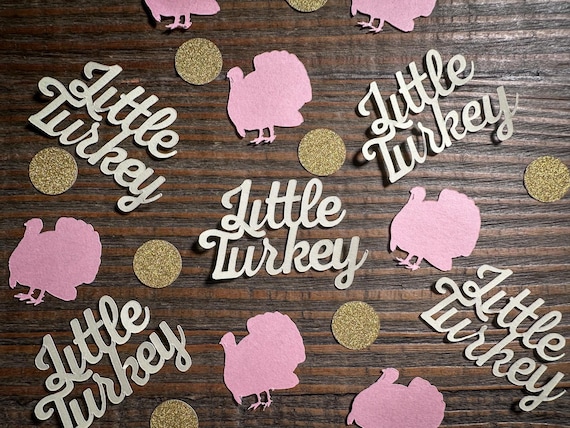 Little Turkey Confetti – Fall Baby Shower | Gender Reveal | Thanksgiving Party Decor – 100 Pieces