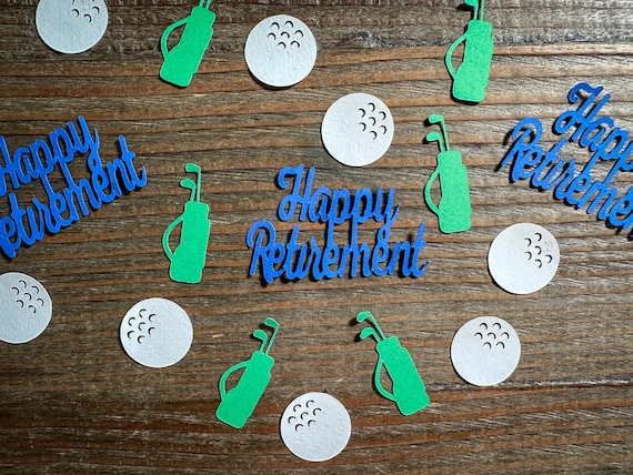 Golf Retirement Party Confetti Royal Blue, Green, and White