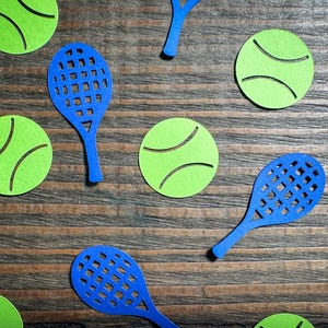 Confettis Tennis Party verts et bleu marine