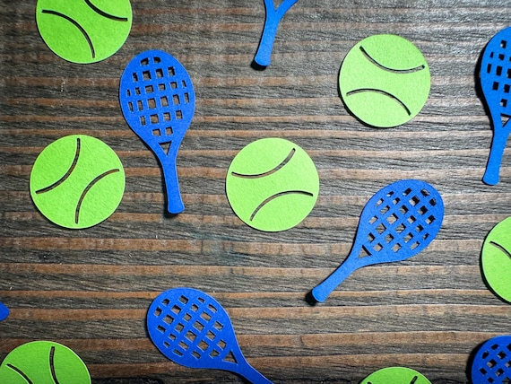 Tennis Party Confetti Green and Navy
