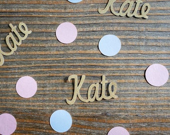 Rosa, Weiß und Gold personalisierte Konfetti