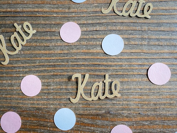 Pink, White, and Gold Personalized Confetti