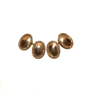 Antique Art Deco 14k Rose Gold Double Sided Cufflinks, 10 Grams, with Gift Box, Men&#39;s Accessories, Weddings, Holidays, Fathers Day, Jewelry