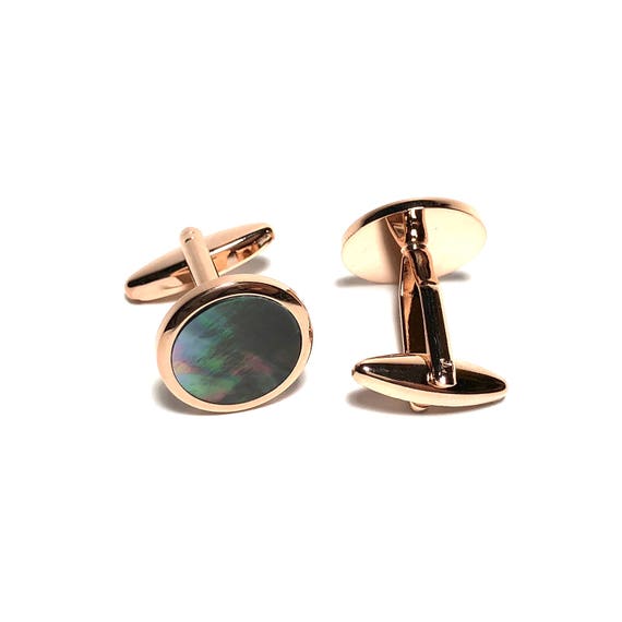 Abalone Rose Gold Filled Tuxedo 5 Stud Set with S… - image 4