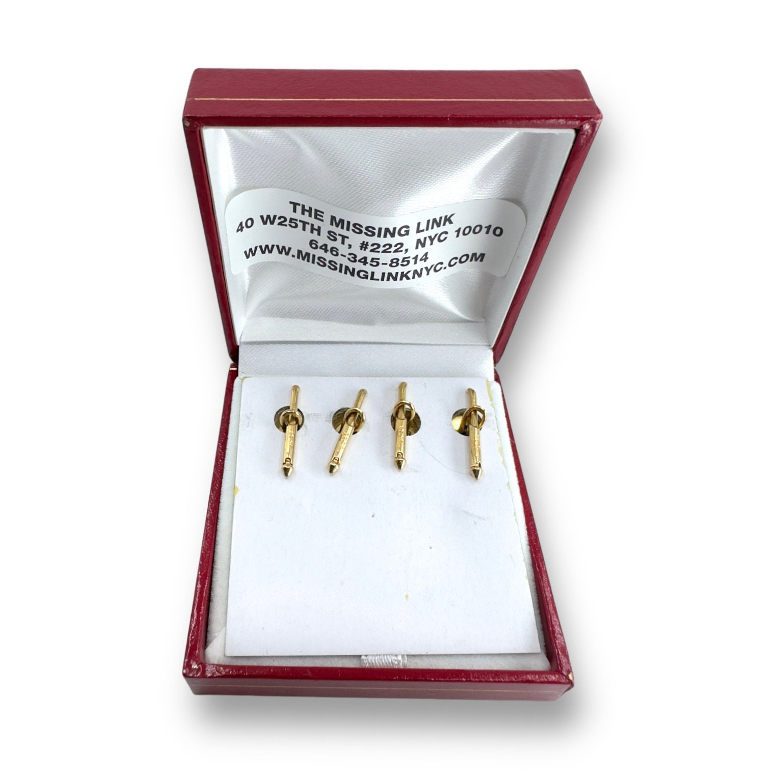 Diamond 14k Gold and Platinum With Onyx 4 Tuxedo Shirt Studs
