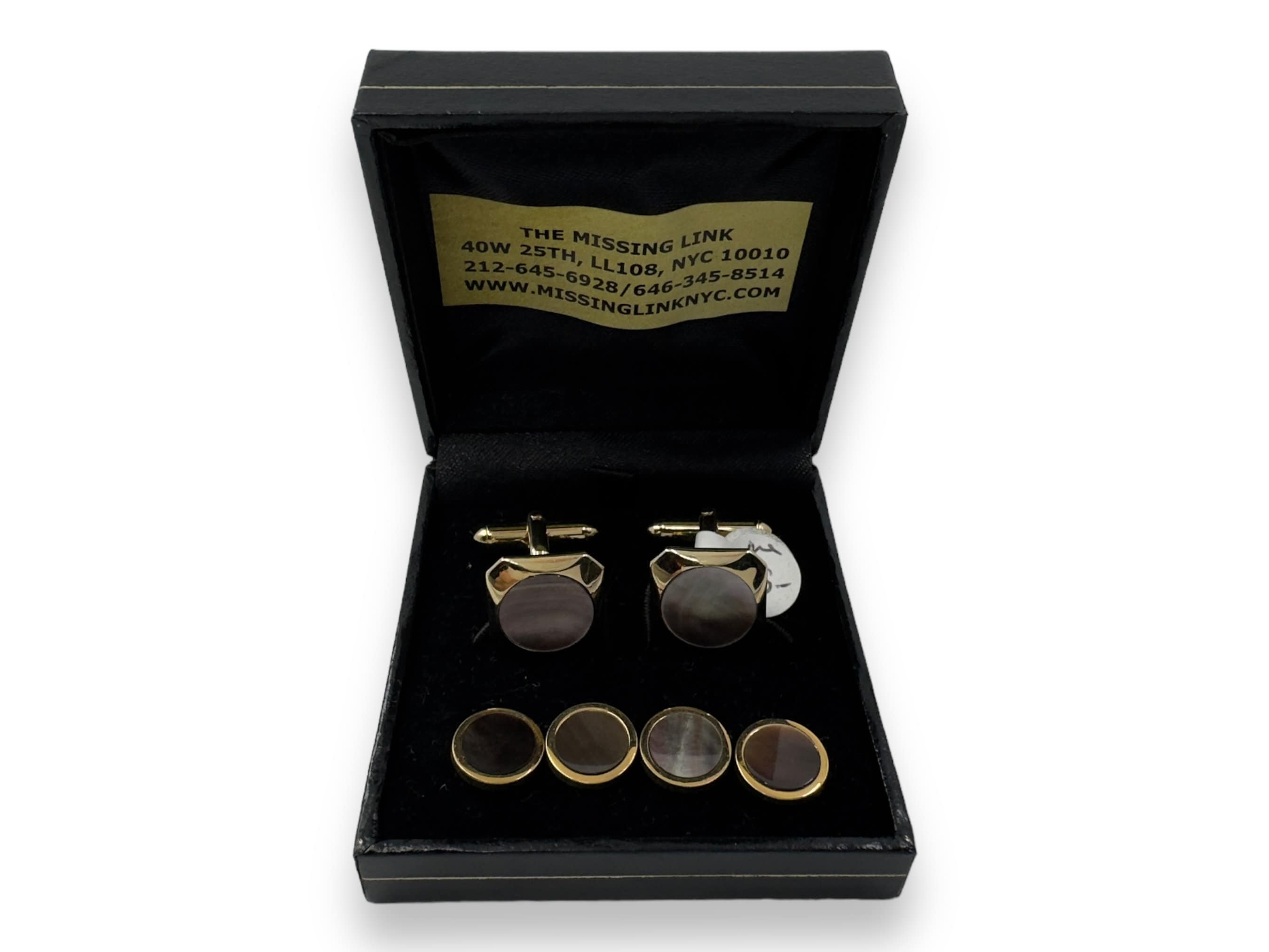 Swank 1940's Gold Plate Smoke Mother of Pearl Tuxedo Shirt