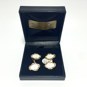 14K Gold and Enamel Victorian Double Sided Cufflinks in Box. Circa.1900s Groomsmen Gifts, Wedding Gifts, Mens Gifts, Fathers Day Gifts