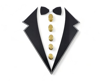 Vintage Gold-plated 5 Tuxedo Shirt Stud Set In Gift Box, Wedding Gifts, Groomsmen's Gift, Father's Day
