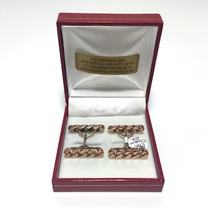 Schwere 14K Gold doppelseitige Manschettenknöpfe in Box, circa 1940&#39;s Groomsmen Geschenke, Hochzeit Manschettenknöpfe, Herren Geschenke, Vatertags Geschenke