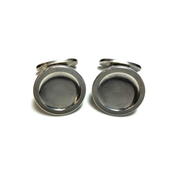 Boutons De Manchette Argent Sterling Vintage En Forme De V Avec Boîte - Occasion