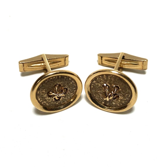 Vintage Buttons 14k Gold Mid Century Cufflinks, Weight: 10.48 Dwt