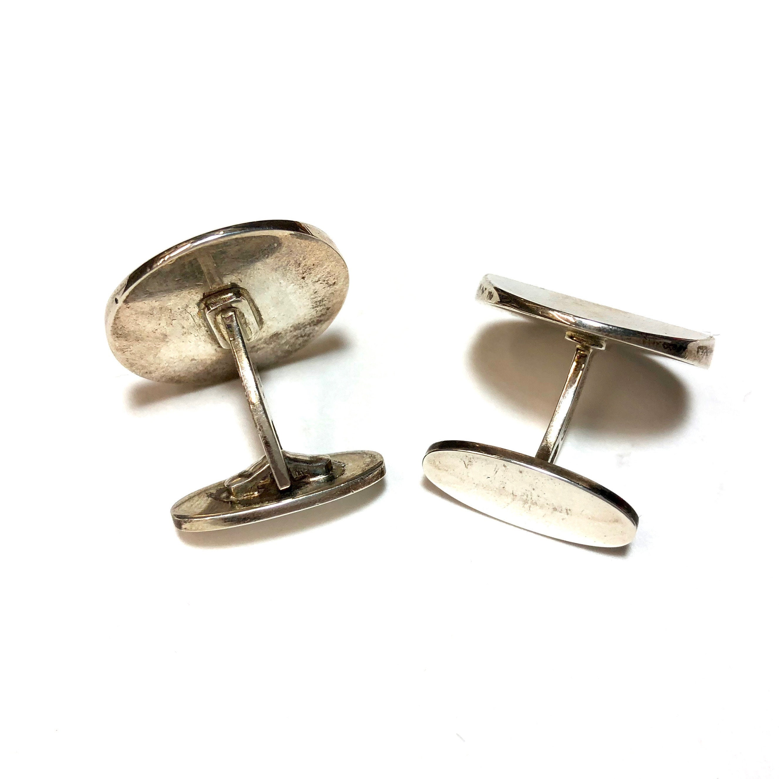 Boutons De Manchette Georg Jensen En Argent Sterling Danemark - Vintage, Fait Main, Occasion Très Bon état