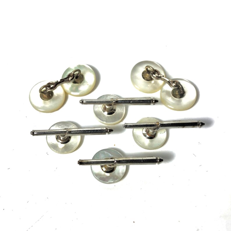 Swank Art Deco Mother of Pearl Tuxedo Stud Set With Matching Etsy