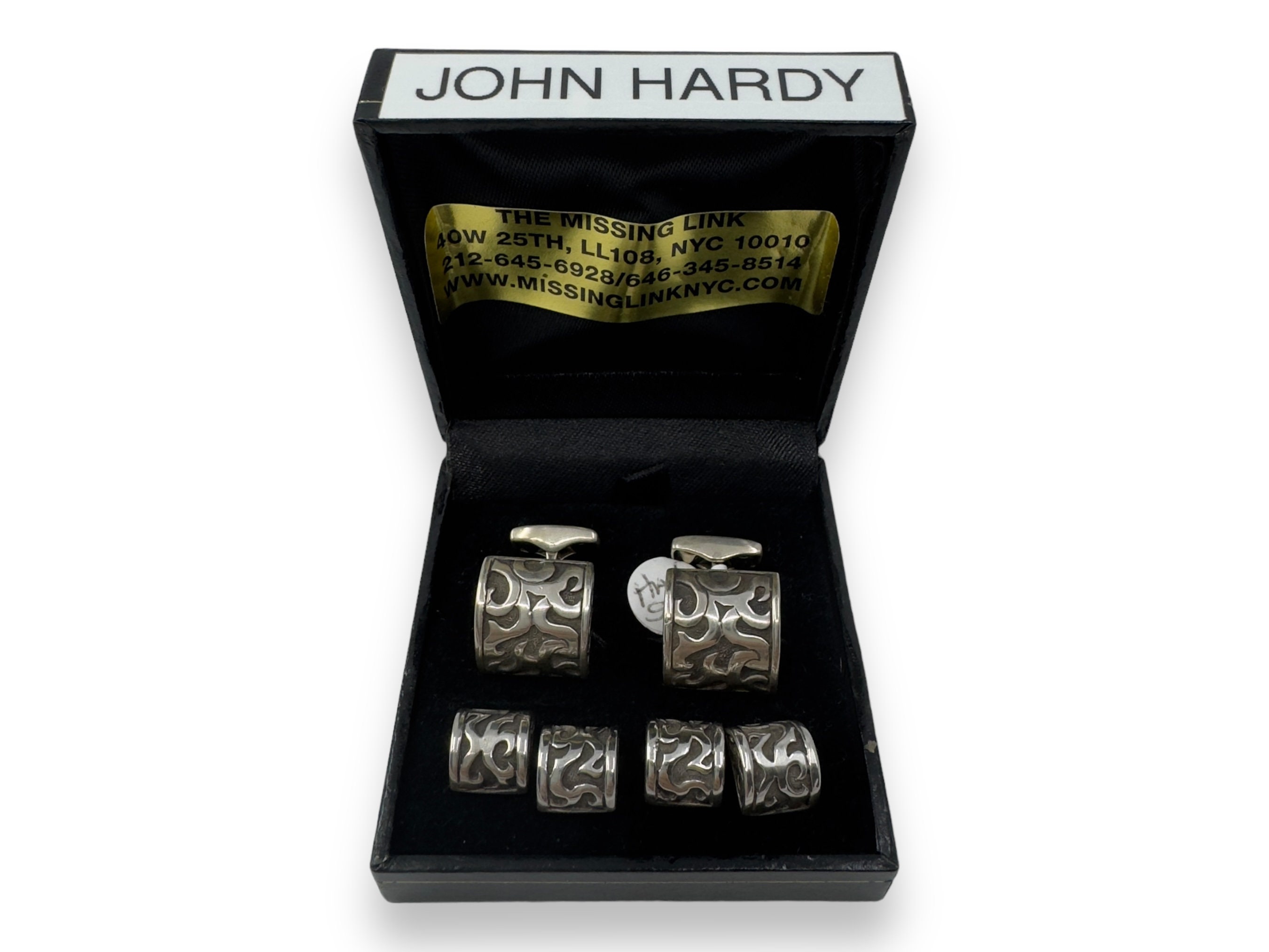 John Hardy Sterling Silver Tuxedo Set, Cufflinks & Shirt Studs - Etsy