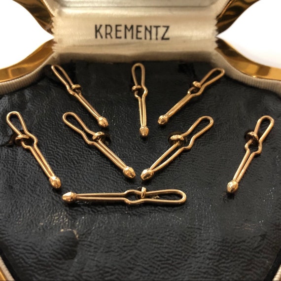 Krementz Art Deco Gold FIlled with Black Enamel a… - image 3