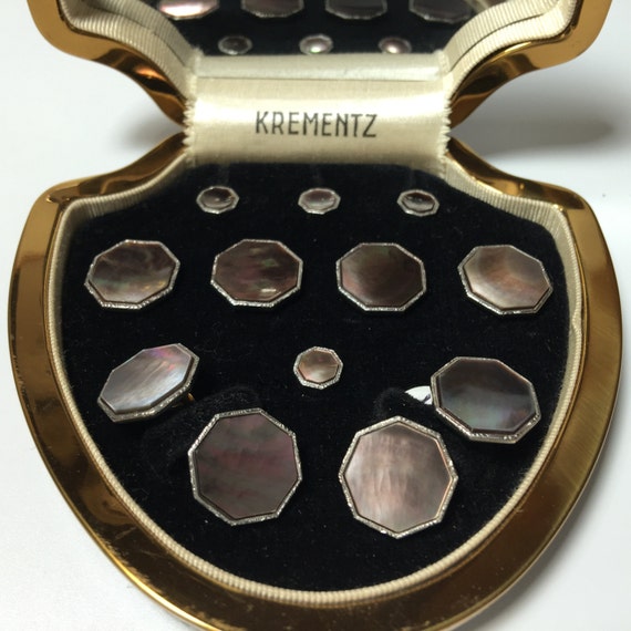 Art Deco Krementz Platinum Inlay Rims Gold Filled… - image 2