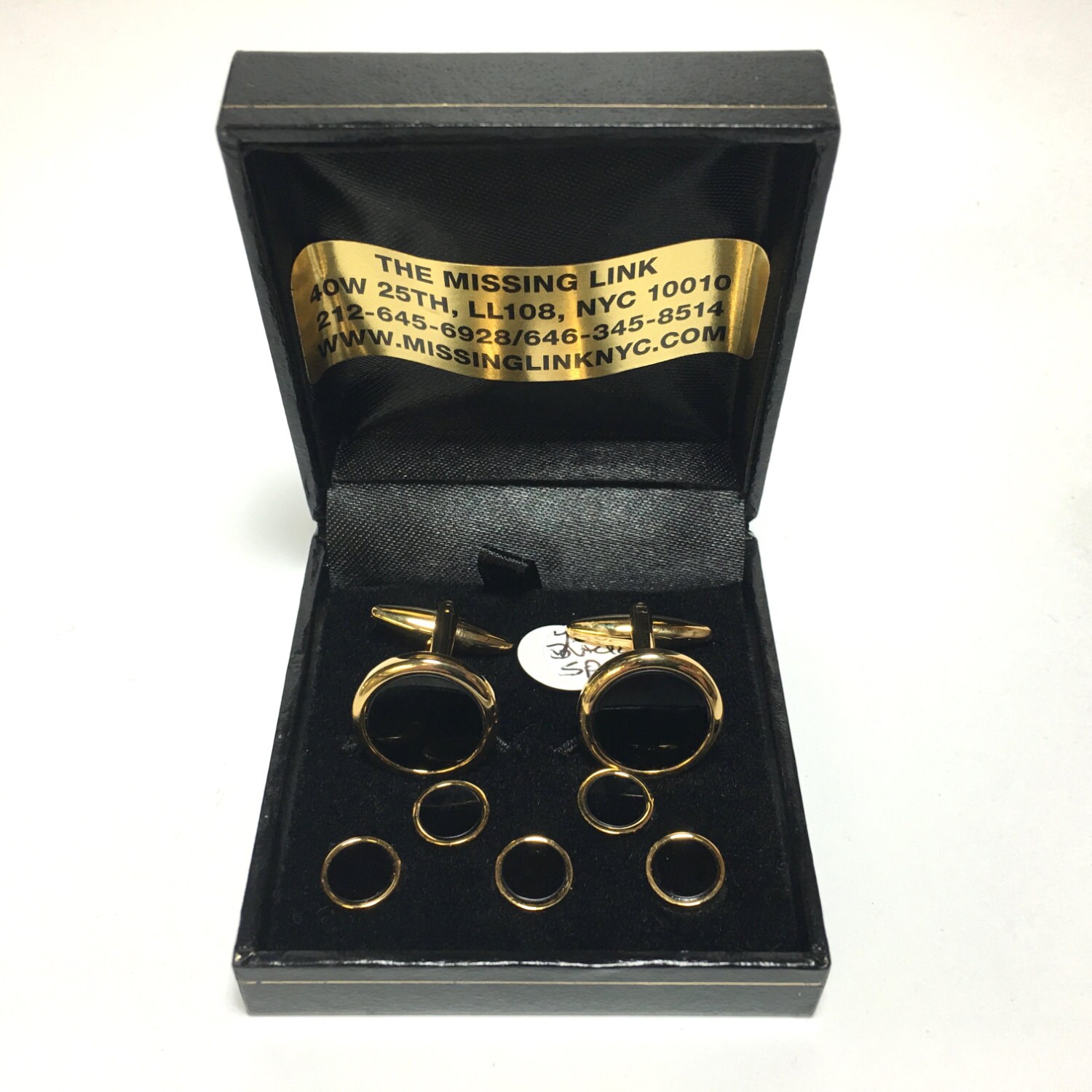 Onyx Gold Platedtuxedo Set With 5 Shirt Studs With Screw