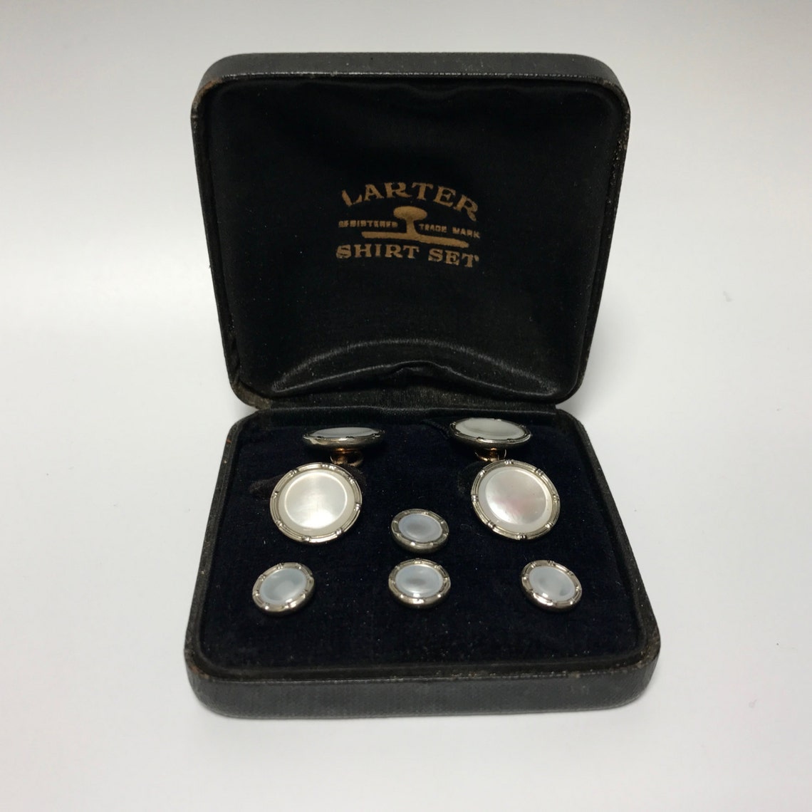 Art Deco Larter Gold Filled Platinum Inlay Rims With Mother of Pearl ...