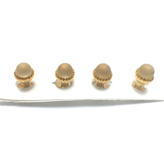 Vintage Tuxedo Frosted Glass Shirt Stud Set Weddi… - image 3