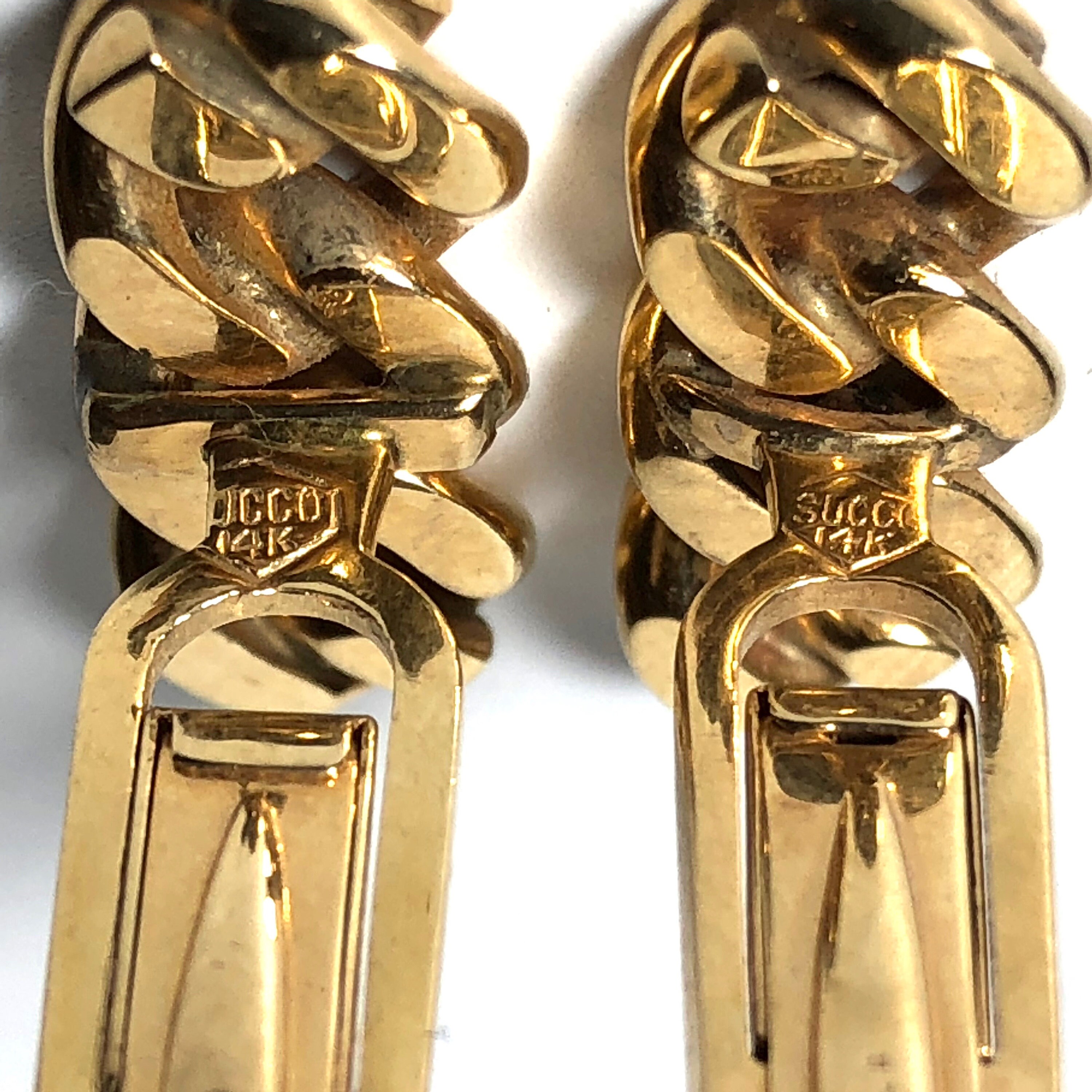 Boutons De Manchette Vintage En Or 14k Et Platine - 4.85 Grammes, état Excellent