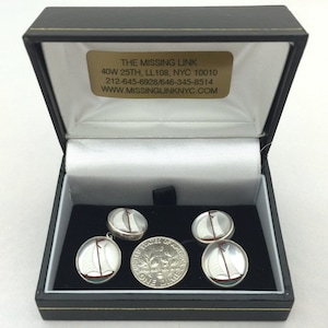 Vintage Reverse Carved Hand Painted Glass Sailboat Pair Sterling Silver French Cufflinks with Box