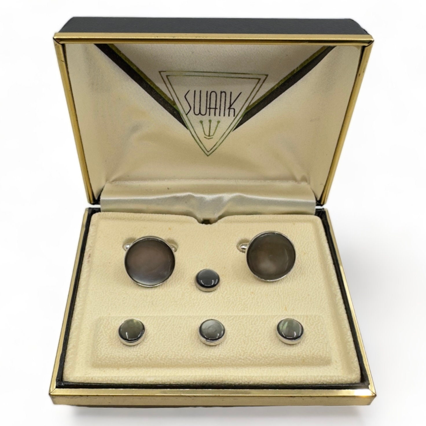 SWANK 1950's Chrome & Smoke Mother of Pearl 4 Tuxedo Shirt