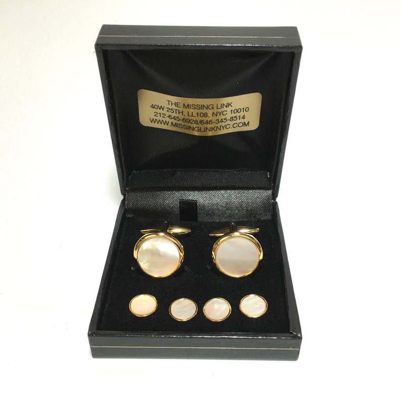 Gold Filled and Mother of Pearl Tuxedo 4 Stud Set and Matching Etsy