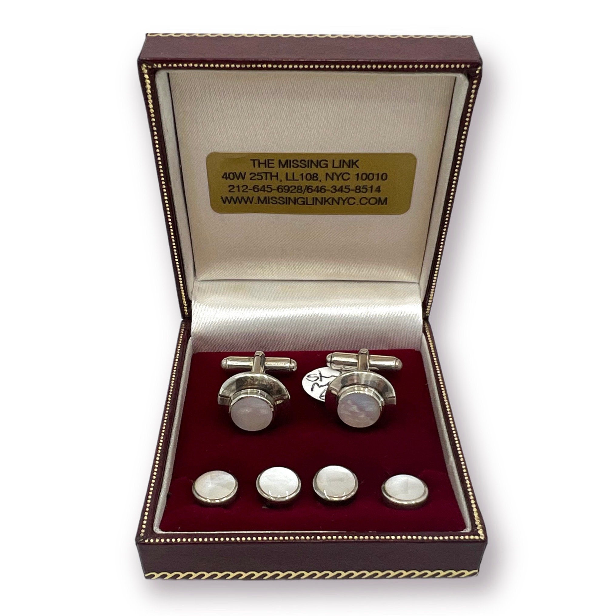その他 &TEAMMEMORIES : OUR FIRST LINK Mid-century Silver Sterling & Mother of Pearl Cufflinks With