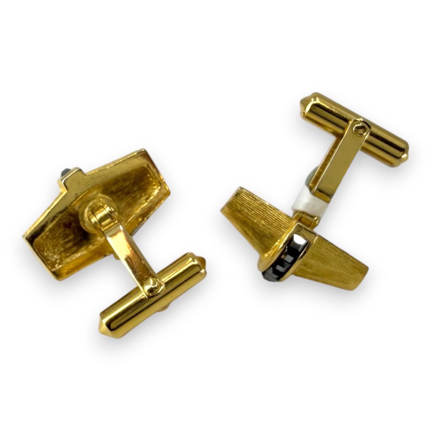 Vintage Christian Dior Gold Plate Cufflink & Stud Set, 1960s