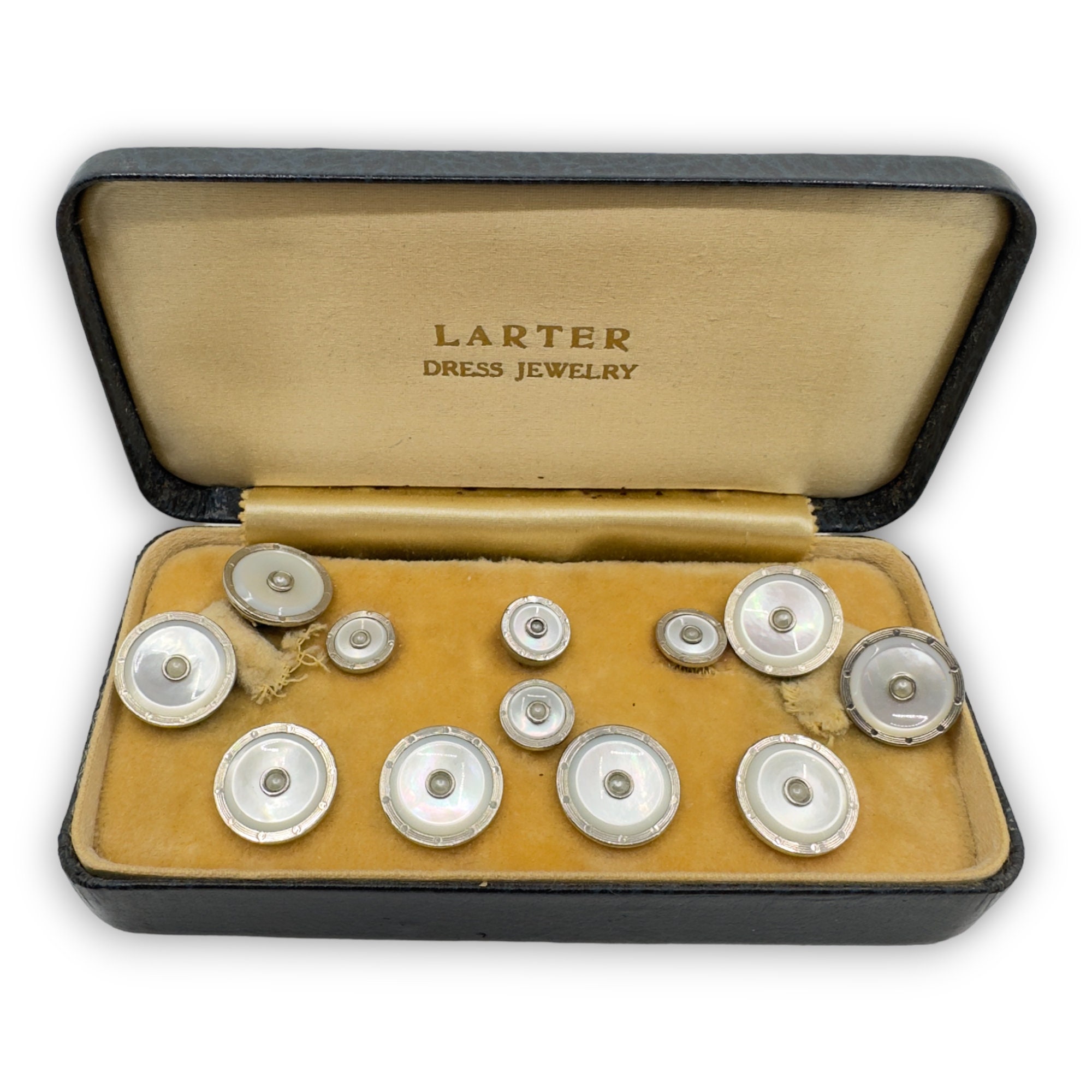 Larter Gold Filled and Mother of Pearl & Pearl Center 4 Larter Gold Filled and Mother of Pearl & Pearl Center 4