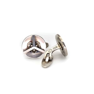 20th Century Early Art Deco Georg Jensen by Oscar Gundelach Pedersen Denmark Sterling Silver Cufflinks, Circa 1930&#39;s Weddings Gifts