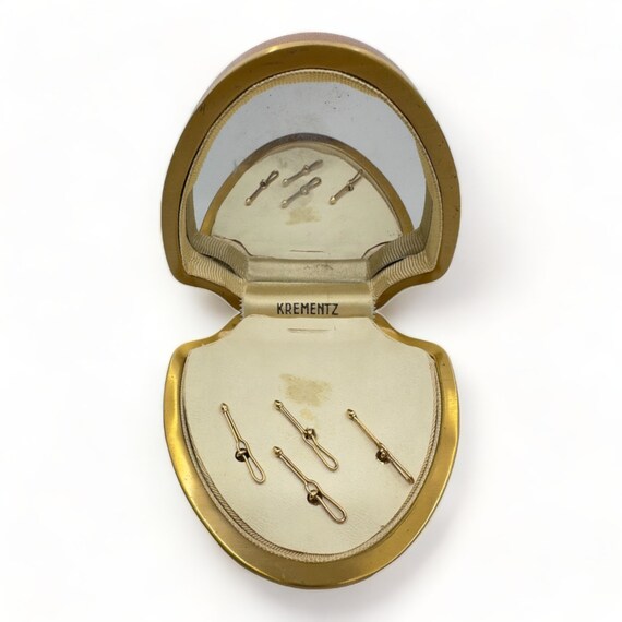 Art Deco Krementz Gold Filled Platinum Inlay Rims… - image 3