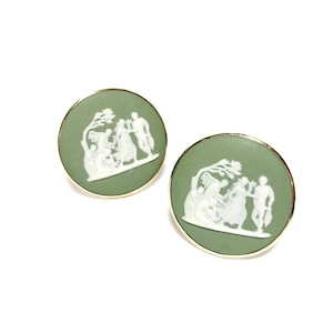 14K Gold Wedgwood Cufflinks Circa 1960s Mens Gifts, Wedding Gifts, Fathers Day Gift, Formal Gifts, Business Gifts