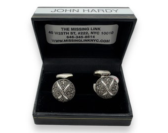 John Hardy Sterling Silver 20.5 grams Square Cufflinks in Original Presentation Box Circa 2000's Mens Gifts Wedding Gifts Fathers Day Gifts