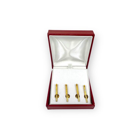 Abalone and Gold Cufflinks with Matching Stud Set… - image 2