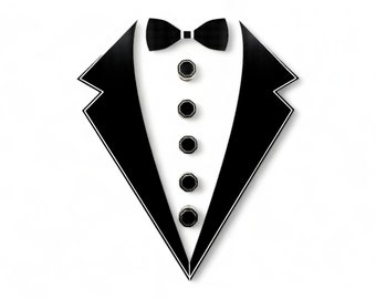 Vintage Silver & Black Enamel 5 Tuxedo Shirt Studs Set in Gift Box, Wedding Gifts, Groomsmen&#39;s Gift, Father&#39;s Day