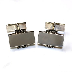 1950s Georg Jensen Cufflinks Sterling Silver Vintage Denmark Weddings Men&#39;s Fathers Day Gifts Jewelry Accessories Art Deco Fashion Design