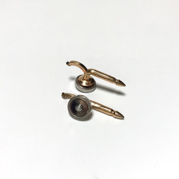 Art Deco Kum A Part Gold Filled Abalone Shell Stu… - image 3