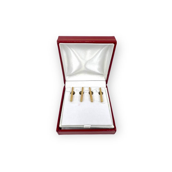Onyx and Gold Cufflinks with Matching Stud Set Co… - image 2