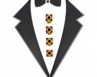Vintage Tuxedo 4 Enamel And Onyx Shirt Stud Set Wedding Gifts, Groomsmen&#39;s Gift,