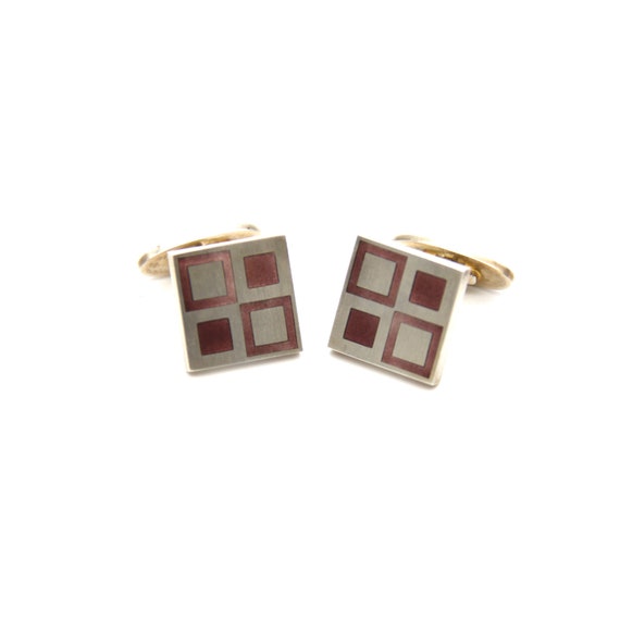 Georg Jensen Mosaic Brown Cubes Sterling Silver Cu