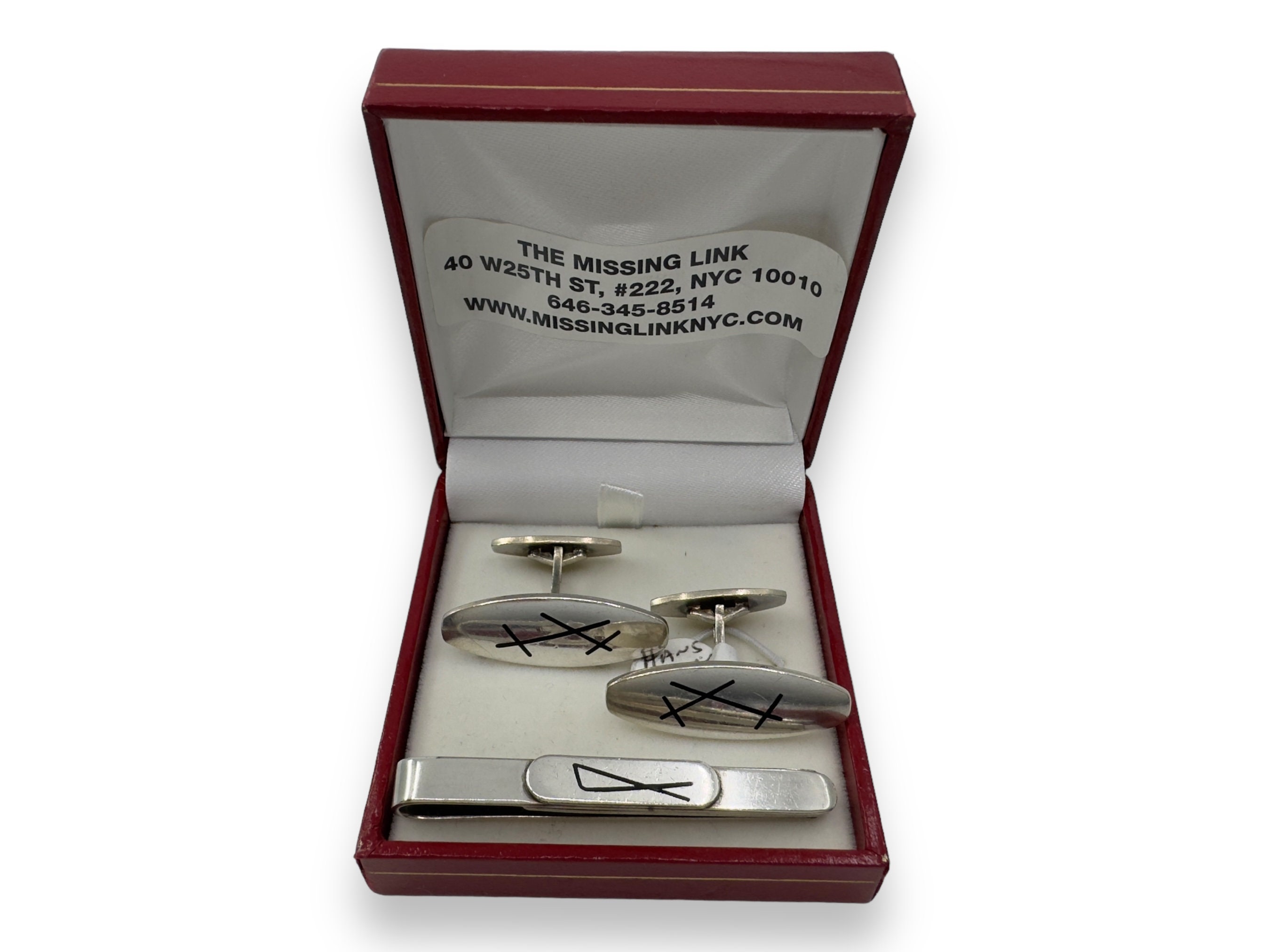 【美品】Hans Hansen ネクタイピン 925S DENMARK Hans Hansen Denmark Sterling Silver .925 and Black Enamel