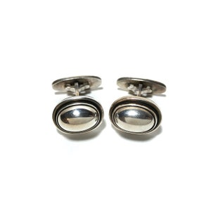 1950s Georg Jensen Cufflinks #44B Sterling Silver Vintage Denmark Weddings Men Fathers Day Gifts Jewelry Accessories Art Deco Fashion