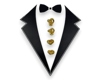 Vintage Gold-plated Double Love Knot 4 Tuxedo Shirt Stud Set In Gift Box, Wedding Gifts, Groomsmen's Gift, Father's Day