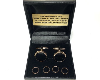 David Donahue Men's Black Onyx Cuff Links And Stud Set - Silver Tone With Onyx Stone, Formal Wear Accessories - View #13