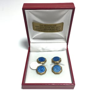 Vintage Art Deco 14K doble-sided chain link  Cufflinks with Box