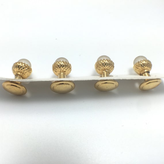 Vintage Tuxedo Frosted Glass Shirt Stud Set Weddi… - image 4
