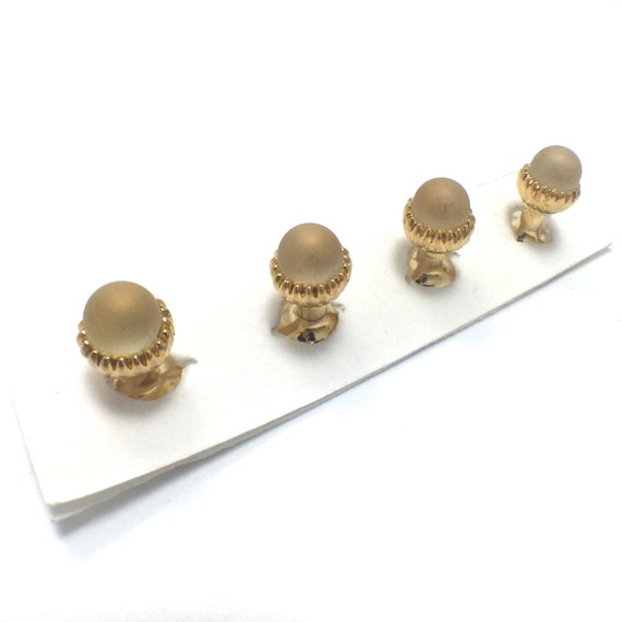 Vintage Tuxedo Frosted Glass Shirt Stud Set Weddi… - image 1